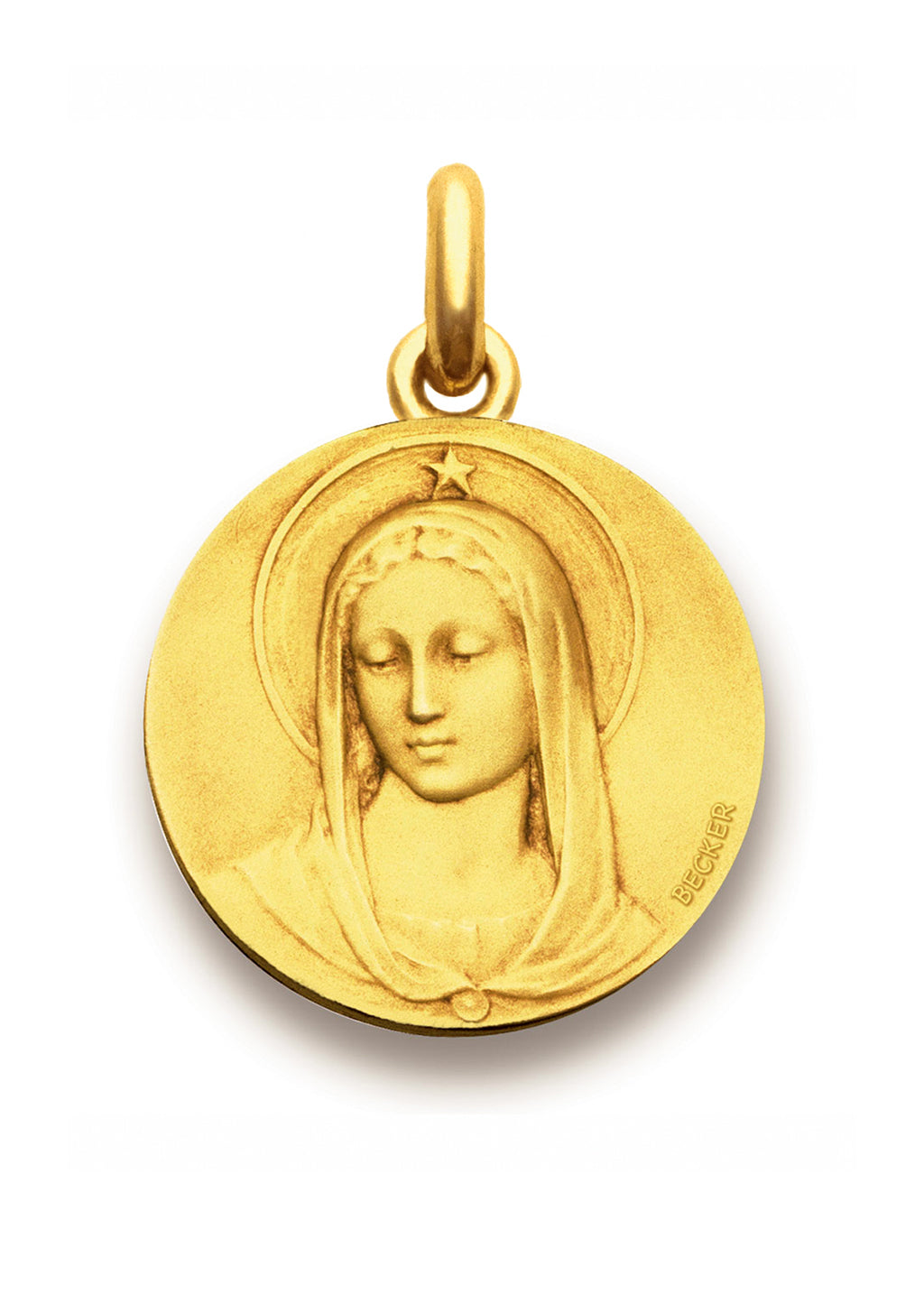 Médaille Maris Stella OR JAUNE 18 carats / 10 mm