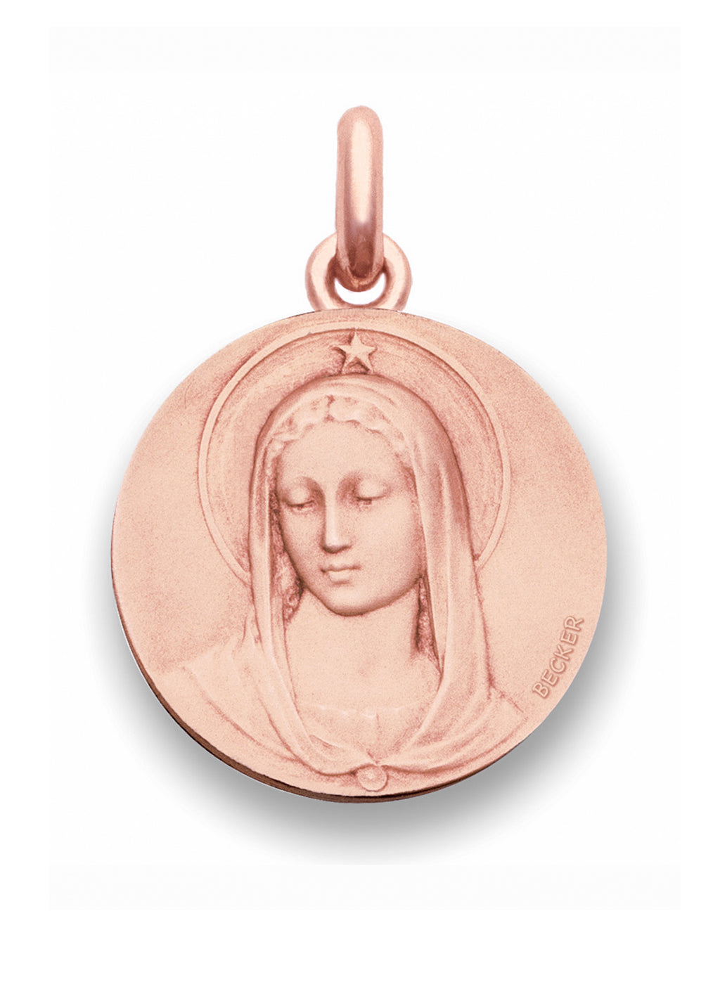 Médaille Maris Stella OR ROSE 18 carats / 13 mm