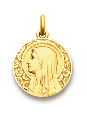 Médaille Vierge à l'Eglantier OR JAUNE 18 carats / 12 mm