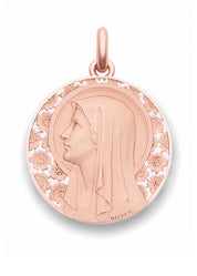 Médaille Vierge à l'Eglantier OR ROSE 18 carats / 12 mm