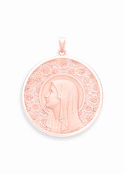 Médaille Vierge à l'Eglantier OR ROSE 18 carats / 12 mm