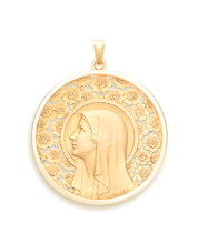 Médaille Vierge à l'églantier motif ajouré - 37 mm