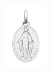 Médaille Miraculeuse OR BLANC 18 carats / 25 mm