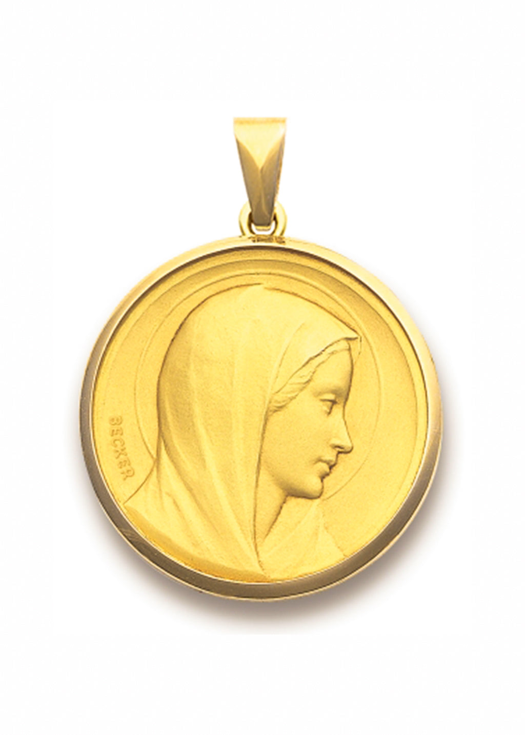 Médaille Vierge Annonciation OR JAUNE 18 carats / 15 mm