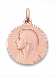 Médaille Vierge au Voile OR ROSE 18 carats / 10 mm