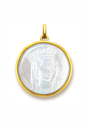 Médaille Notre Dame de Paris Nacre OR JAUNE 18 carats / 18 mm