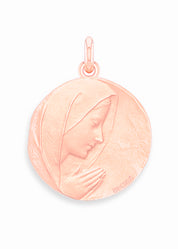 Médaille Vierge Prière OR ROSE 18 carats / 15 mm