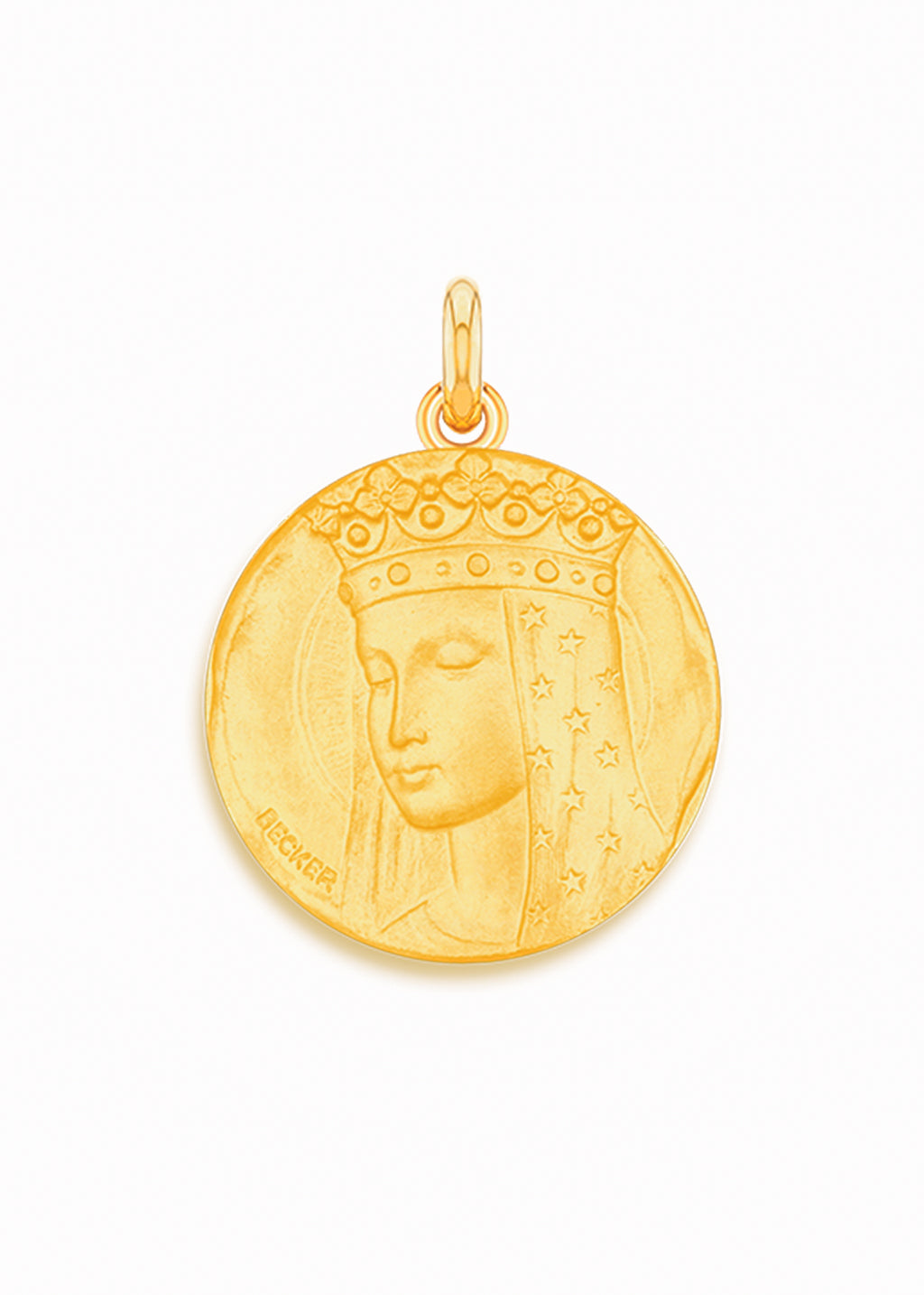 Médaille Vierge aux étoiles OR JAUNE 18 carats / 15 mm