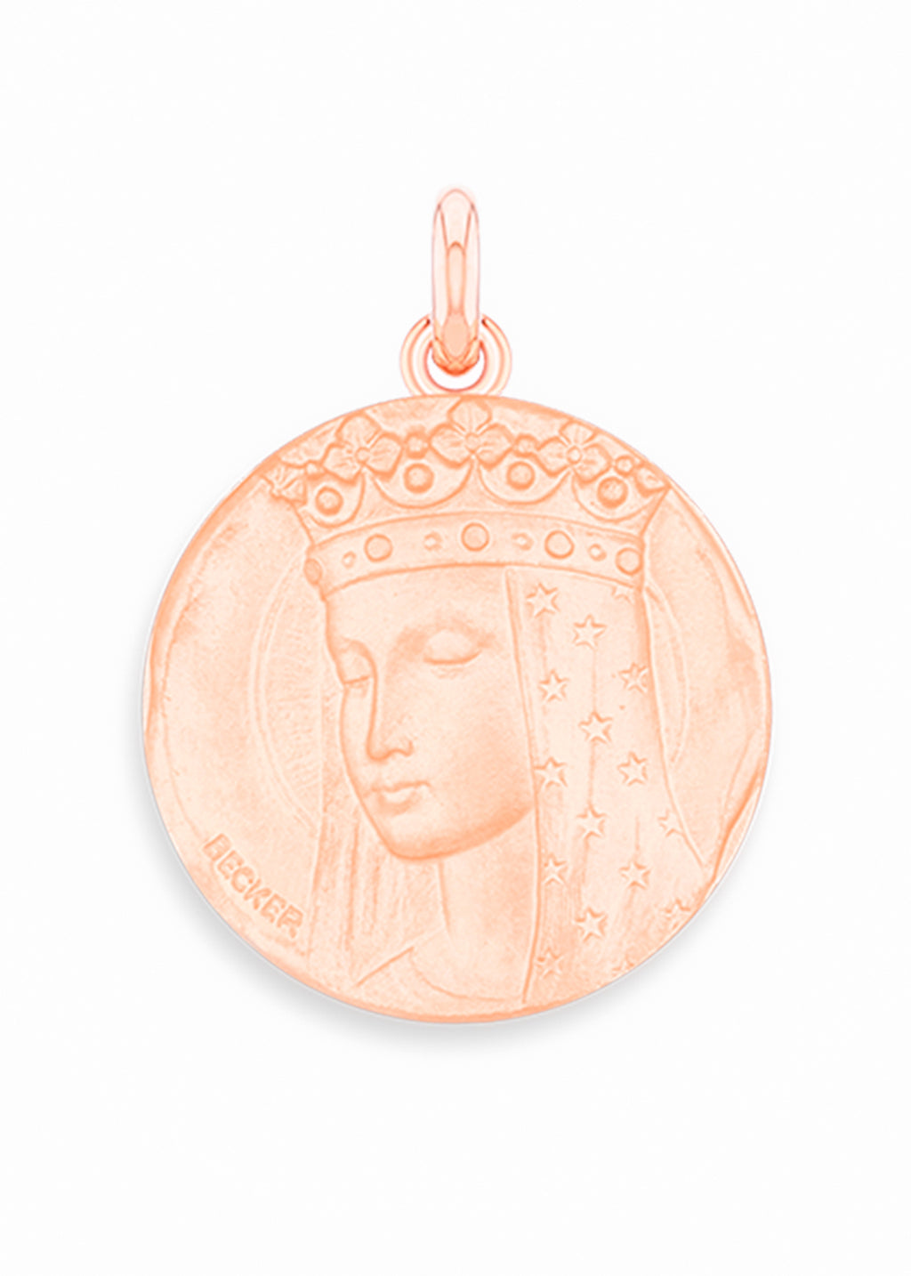 Médaille Vierge aux étoiles OR ROSE 18 carats / 15 mm