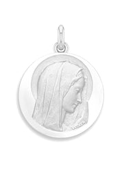 Médaille Virgo Dulcis OR BLANC 18 carats / 22 mm