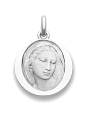 Médaille Florentine OR BLANC 18 carats / 22 mm