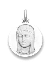 Médaille Romane polie OR BLANC 18 carats / 25 mm