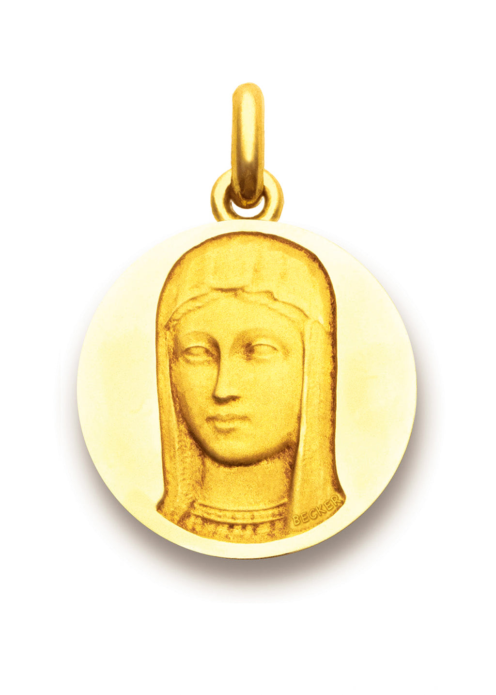 Médaille Romane polie OR JAUNE 18 carats / 15 mm