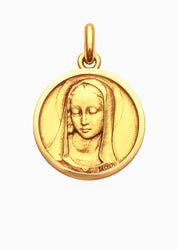 Médaille Santa Madona nacre OR JAUNE 18 carats / 18 mm