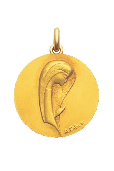Médaille Virgo Maria OR ROSE 750 / 22 mm