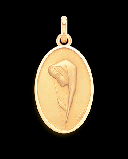 Médaille Virgo Mystica OR ROSE 750 / 22 mm