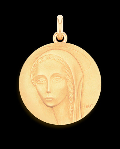 Médaille Trecy Vierge Benedicta OR ROSE 750 / 23 mm