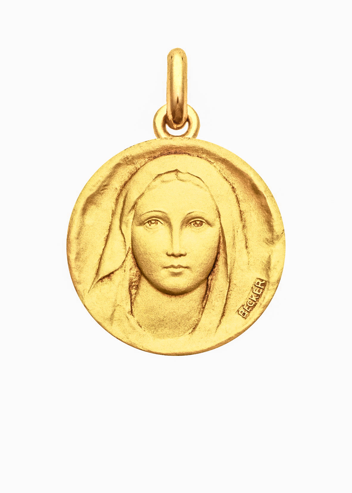 Médaille Vierge douceur OR JAUNE 18 carats / 15 mm
