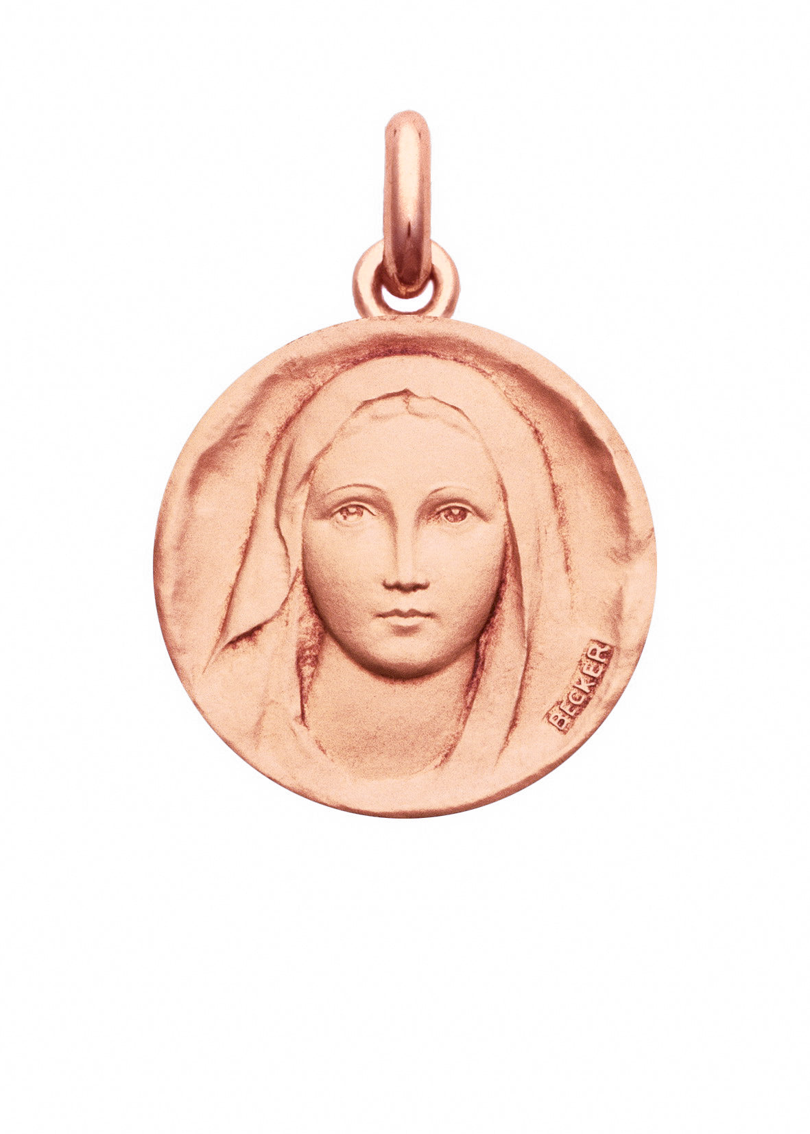 Médaille Vierge douceur OR ROSE 18 carats / 15 mm
