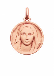 Médaille Vierge douceur OR ROSE 18 carats / 15 mm