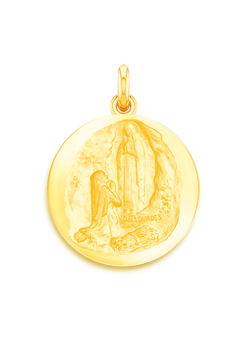 Médaille Apparition OR BLANC 18 carats / 18 mm
