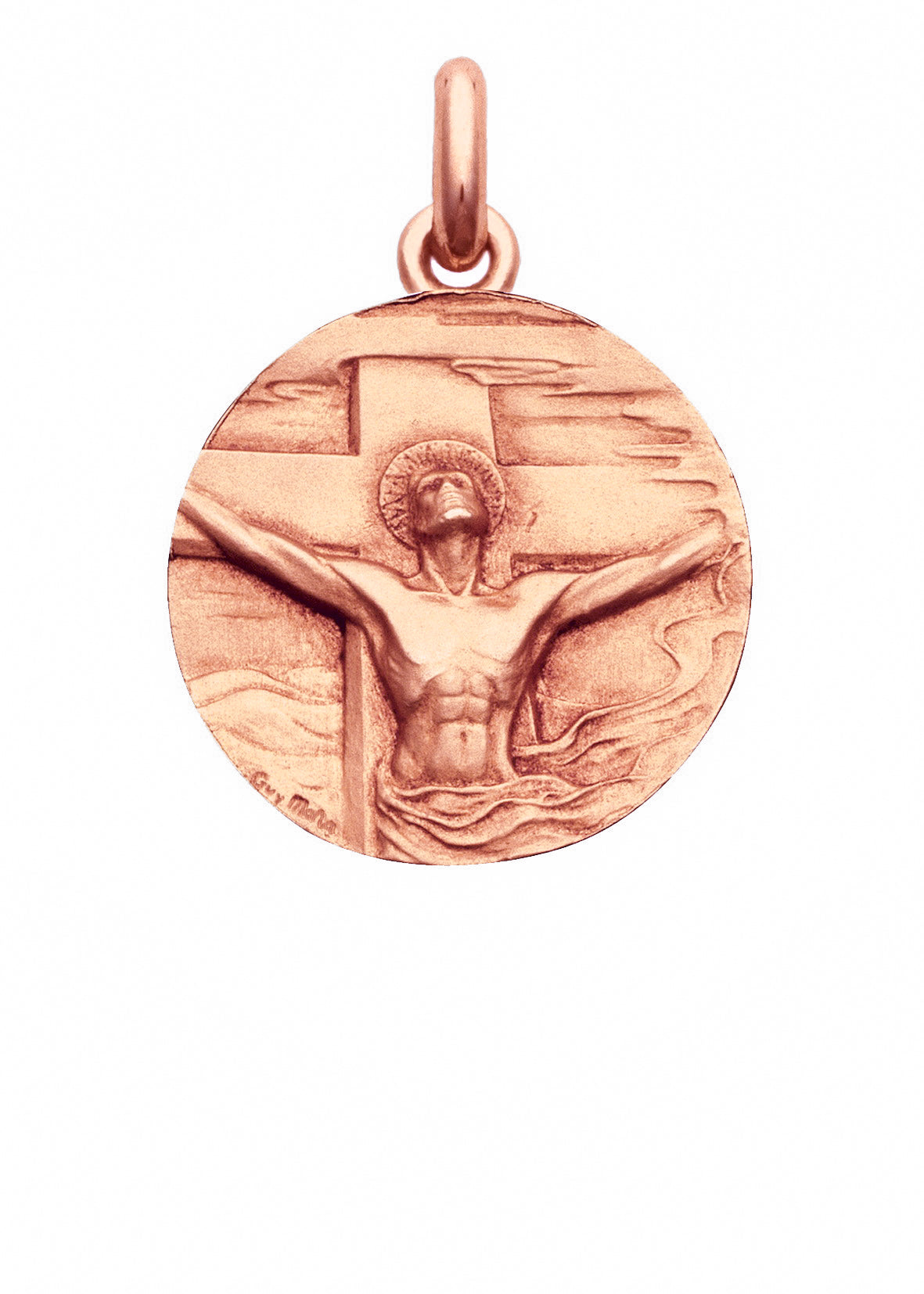 Médaille Christ Redemption OR ROSE 18 carats / 16 mm