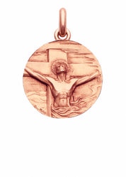 Médaille Christ Redemption OR ROSE 18 carats / 16 mm