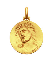 Médaille Christ Ecce Homo OR JAUNE 18 carats / 12 mm