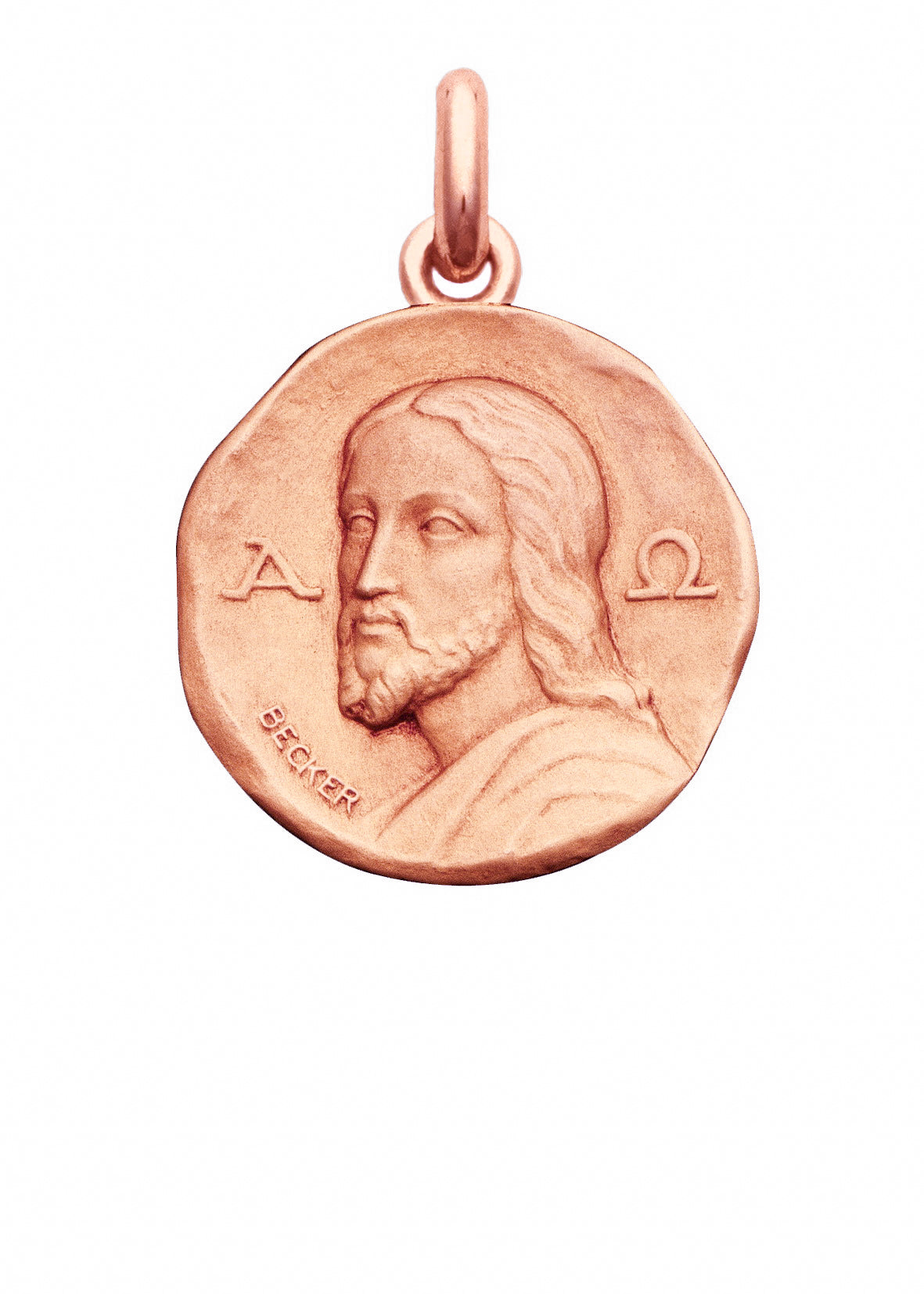 Médaille Christ des catacombes OR ROSE 18 carats / 12 mm