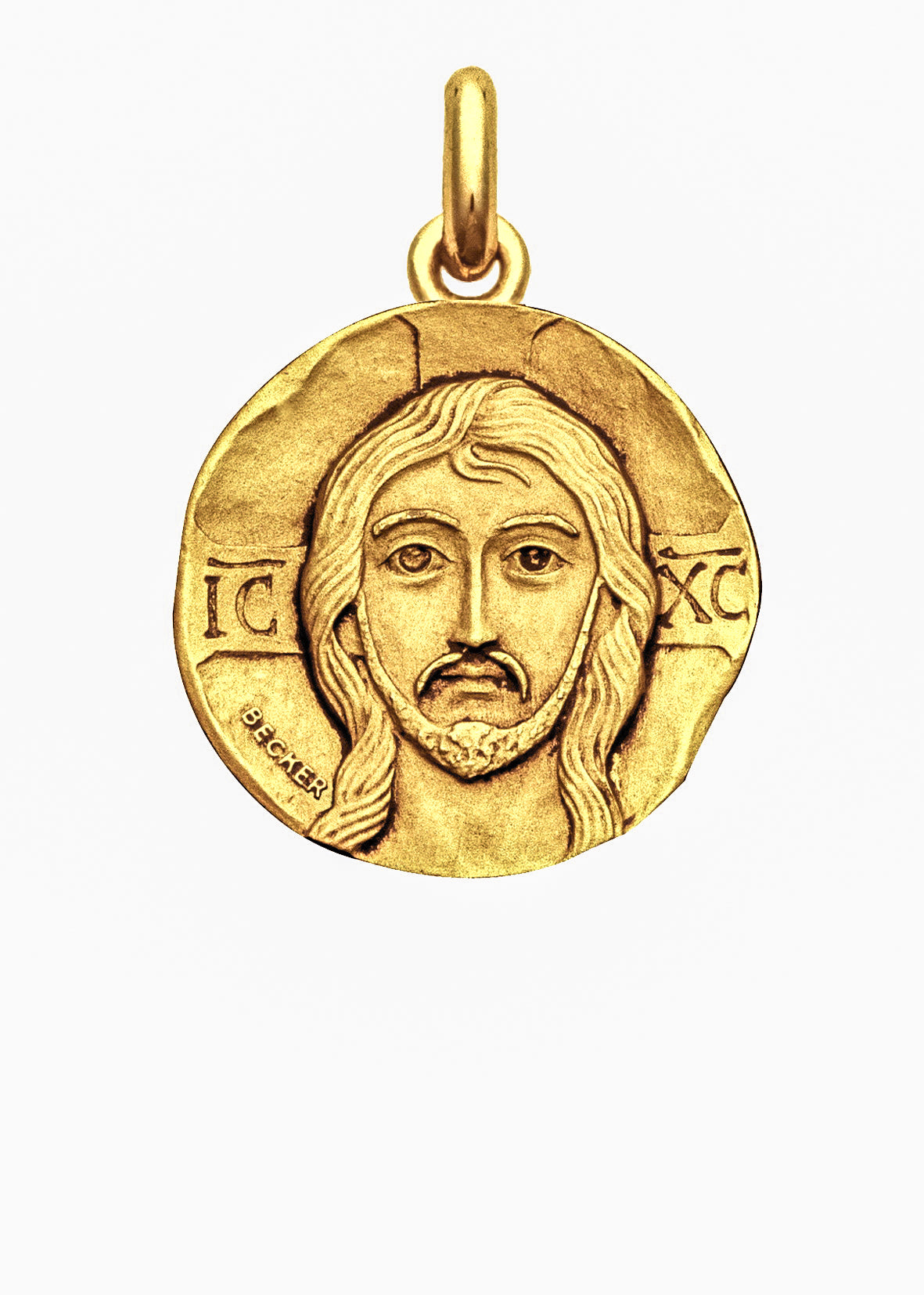 Médaille Christ Pantocrator OR JAUNE 18 carats / 15 mm