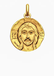 Médaille Christ Pantocrator OR JAUNE 18 carats / 15 mm