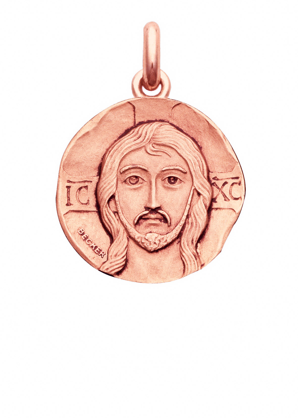 Médaille Christ Pantocrator OR ROSE 18 carats / 15 mm