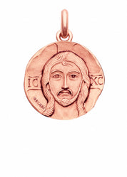 Médaille Christ Pantocrator OR ROSE 18 carats / 15 mm