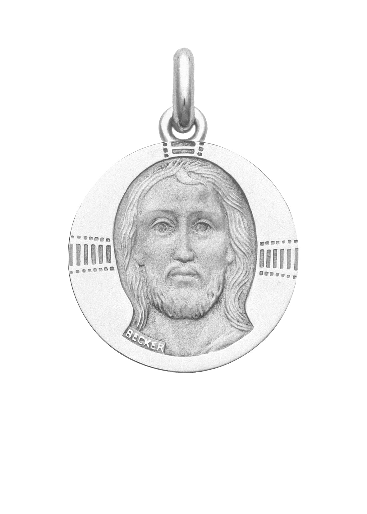 Médaille Christ Byzantin OR BLANC 18 carats / 22 mm