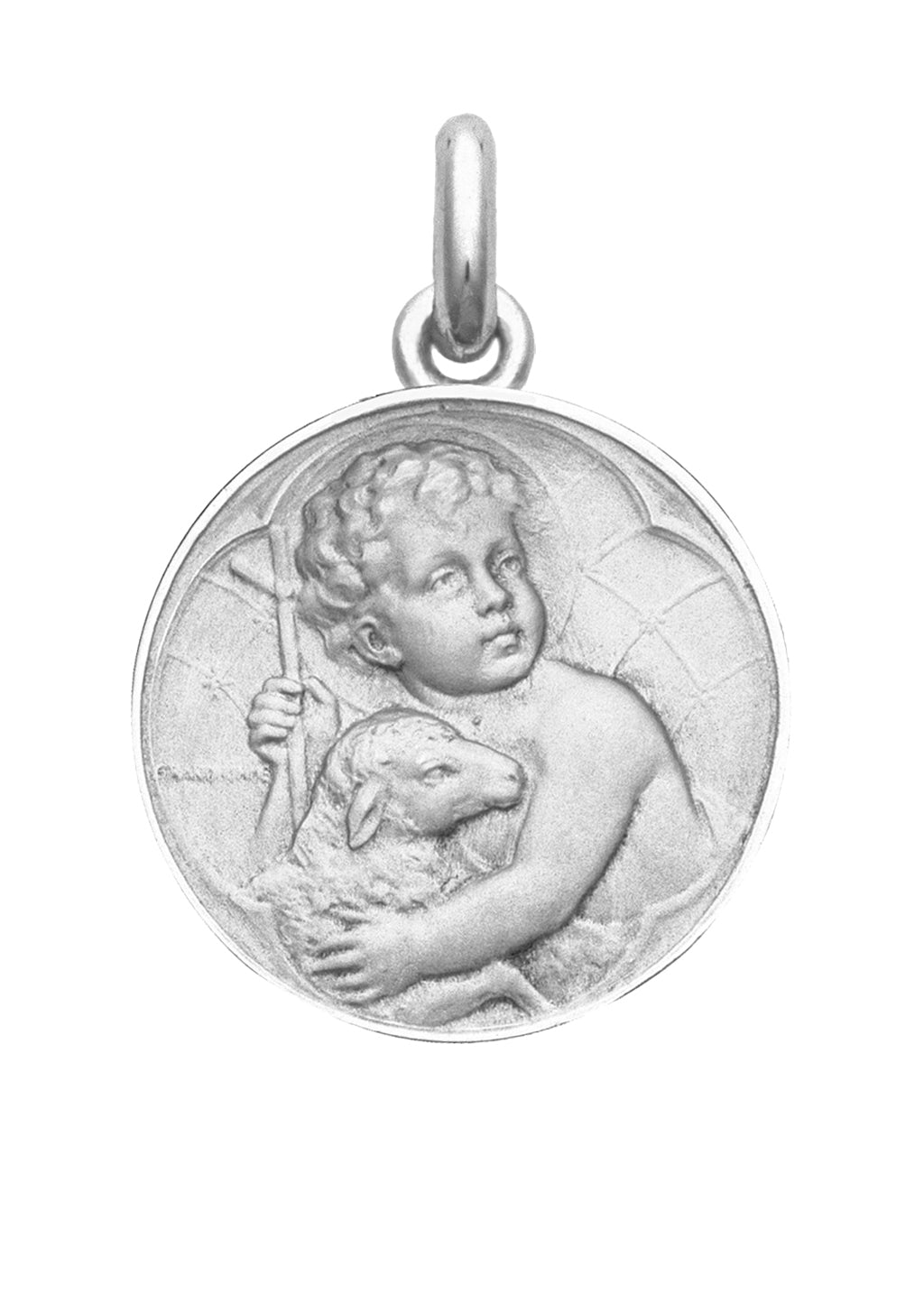 Médaille Jésus OR BLANC 18 carats / 22 mm