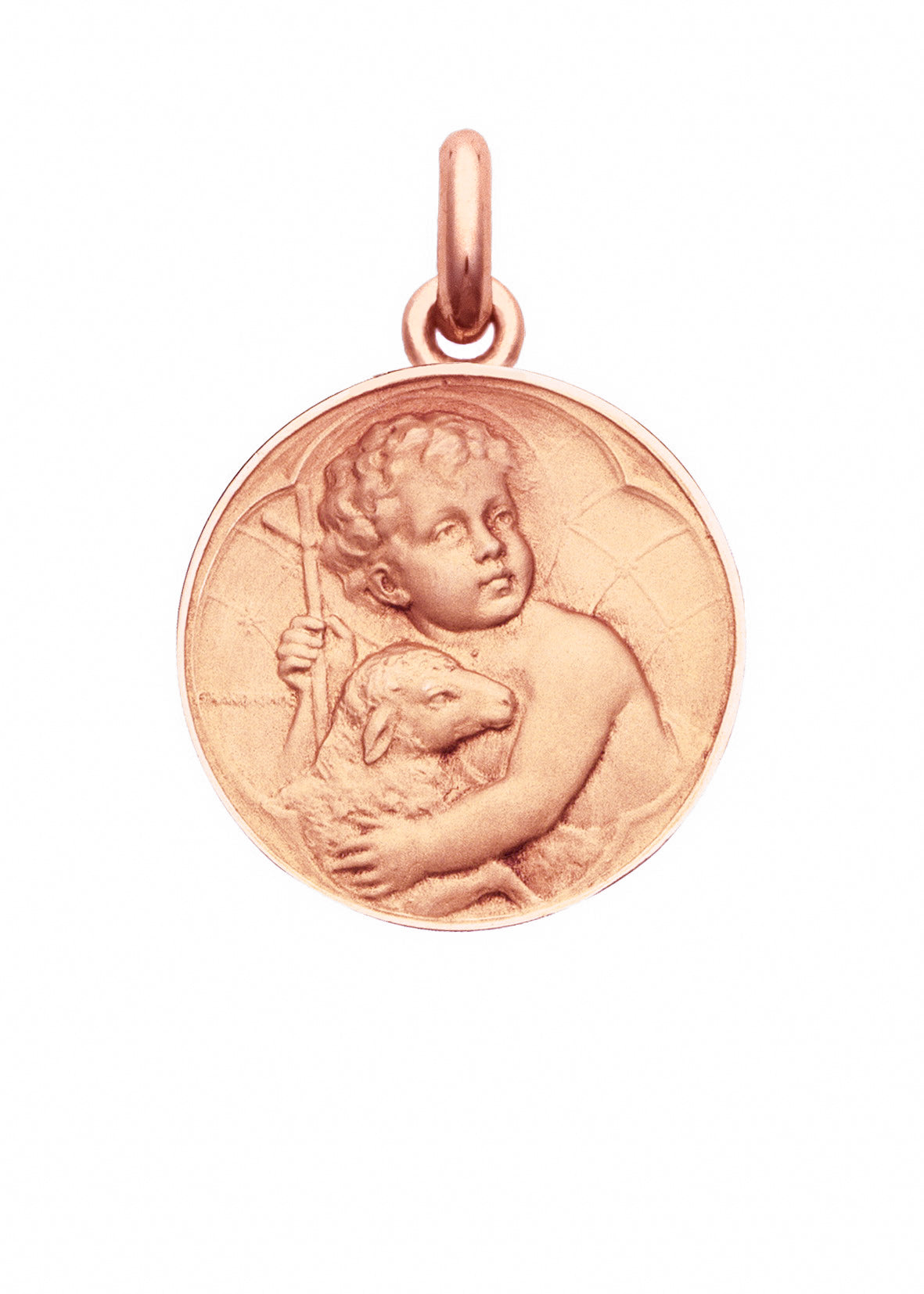 Médaille Jésus OR ROSE 18 carats / 12 mm
