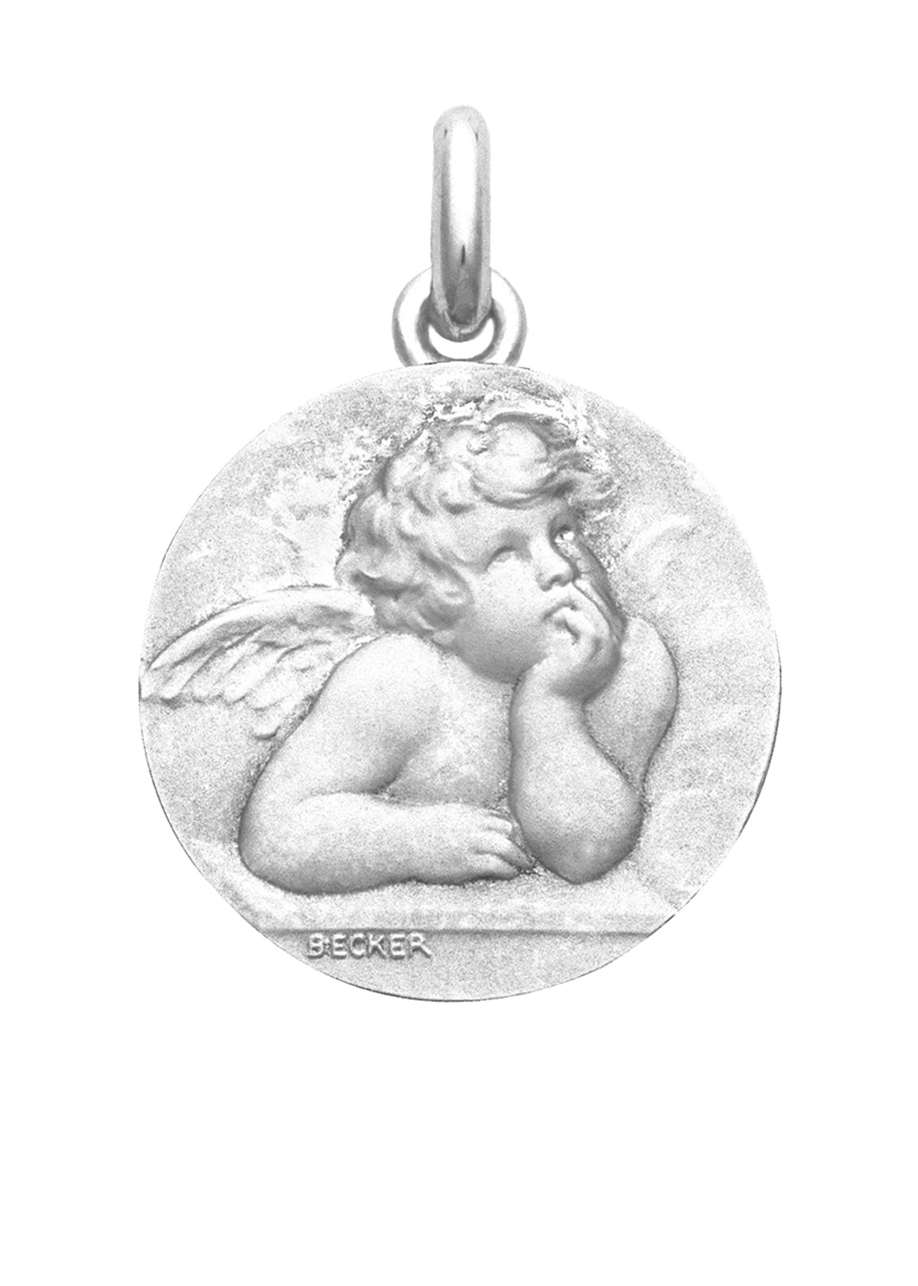 Médaille Ange Raphaël OR BLANC 18 carats / 22 mm