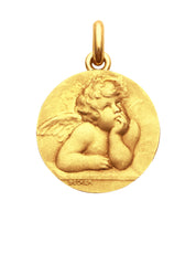 Médaille Ange Raphaël OR JAUNE 18 carats / 15 mm
