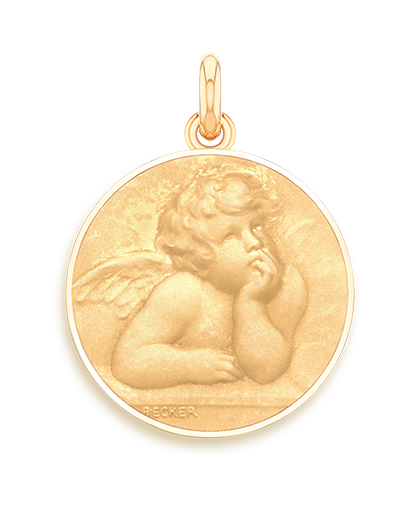 Angel Raphael medal polished round