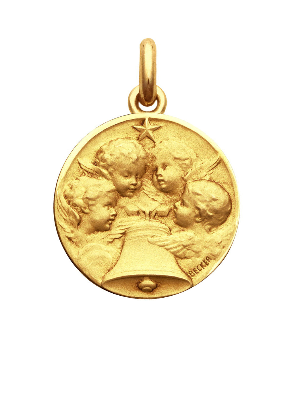Médaille Angelus OR JAUNE 18 carats / 12 mm