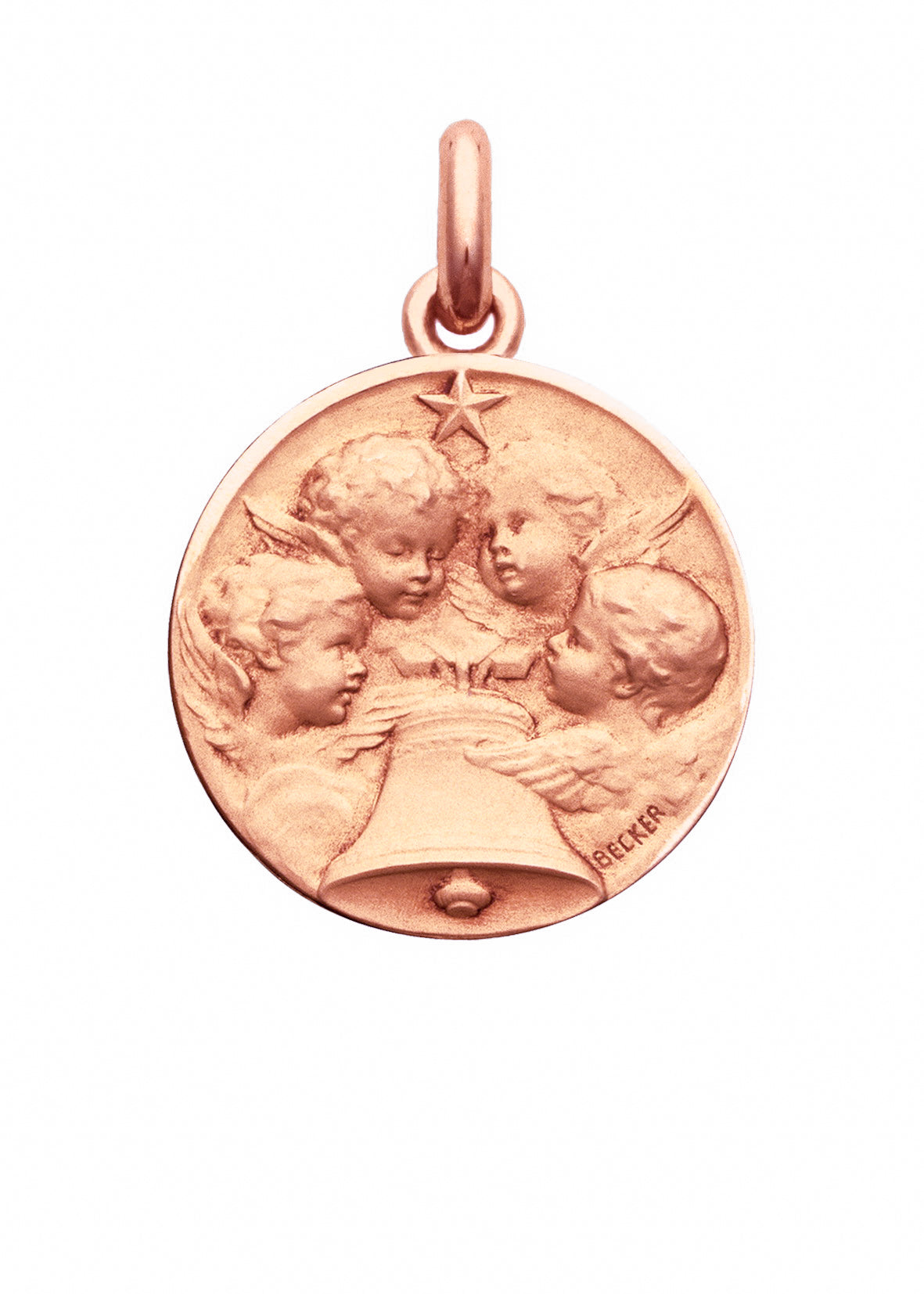 Médaille Angelus OR ROSE 18 carats / 12 mm