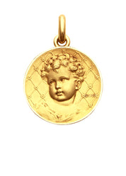 Médaille Bébé OR JAUNE 18 carats / 12 mm