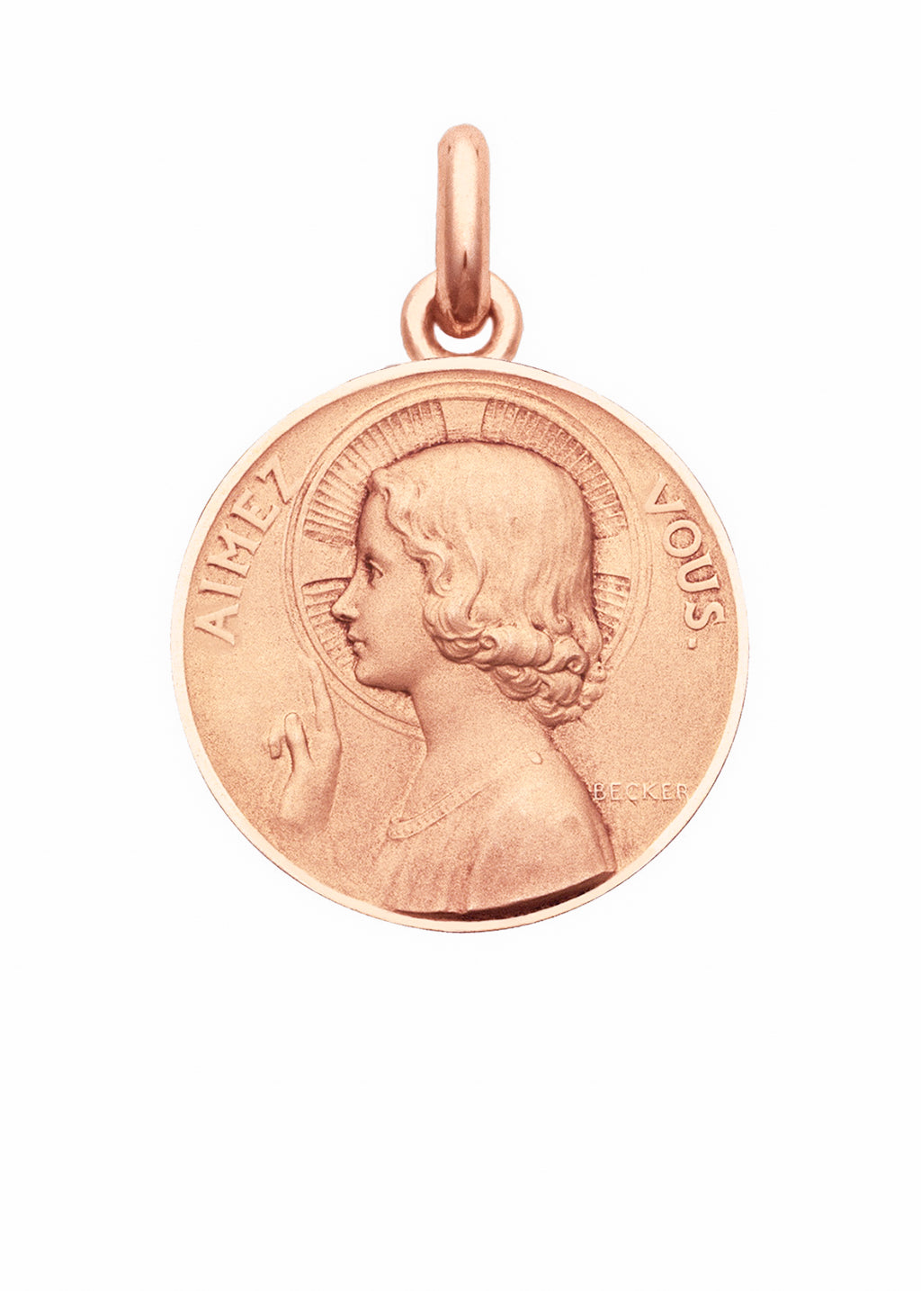 Médaille Aimez-vous OR ROSE 18 carats / 12 mm