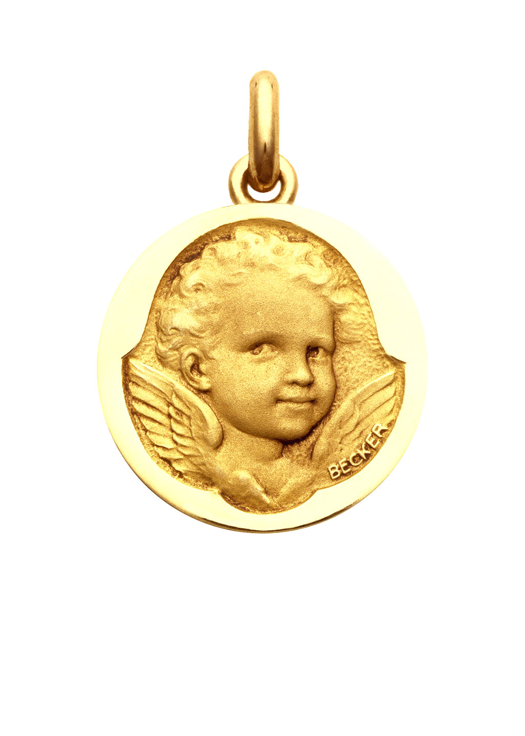 Médaille Ange Espiègle OR JAUNE 18 carats / 15 mm