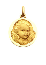 Médaille Ange Espiègle OR JAUNE 18 carats / 15 mm
