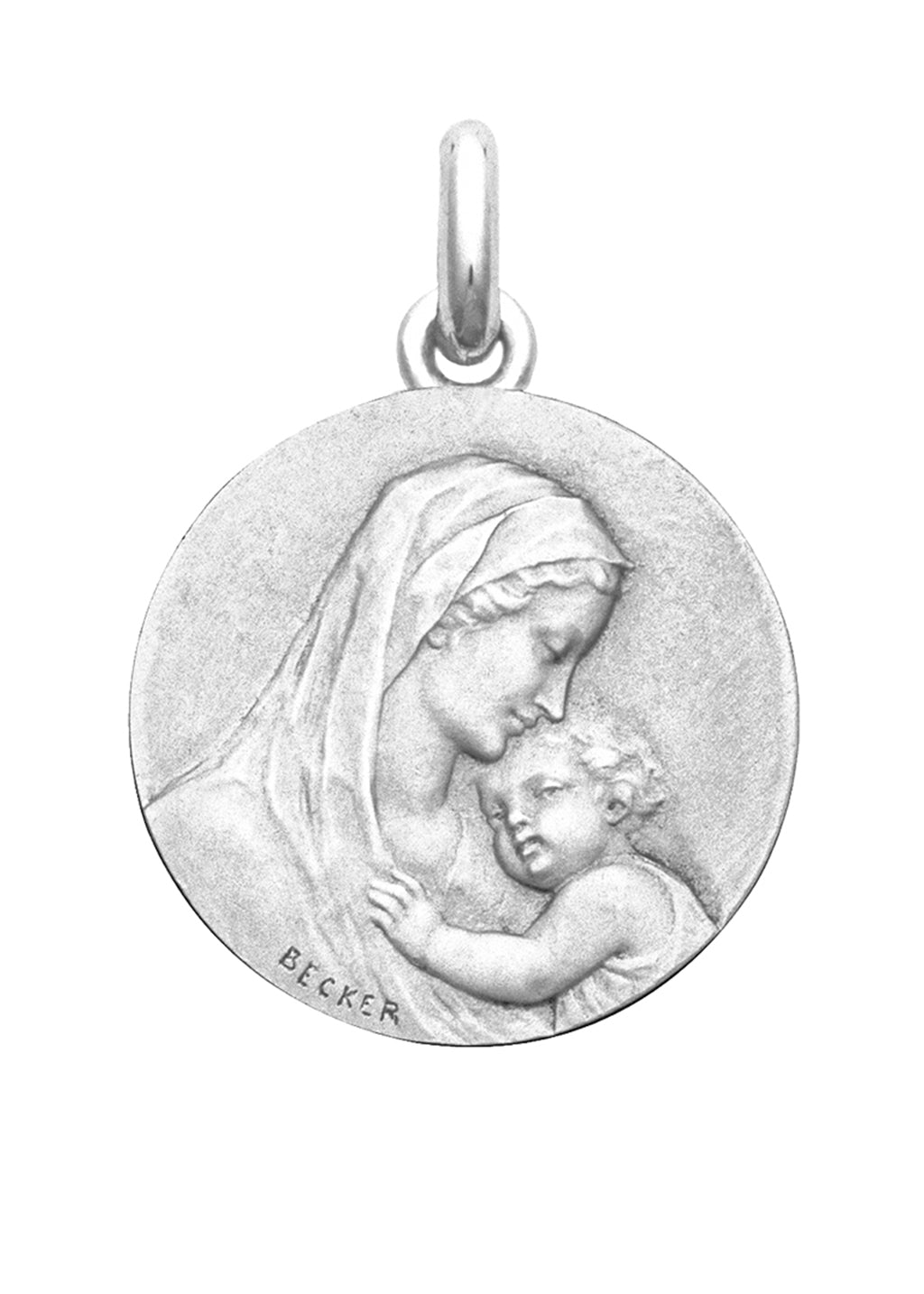 Médaille Maternité OR BLANC 18 carats / 25 mm