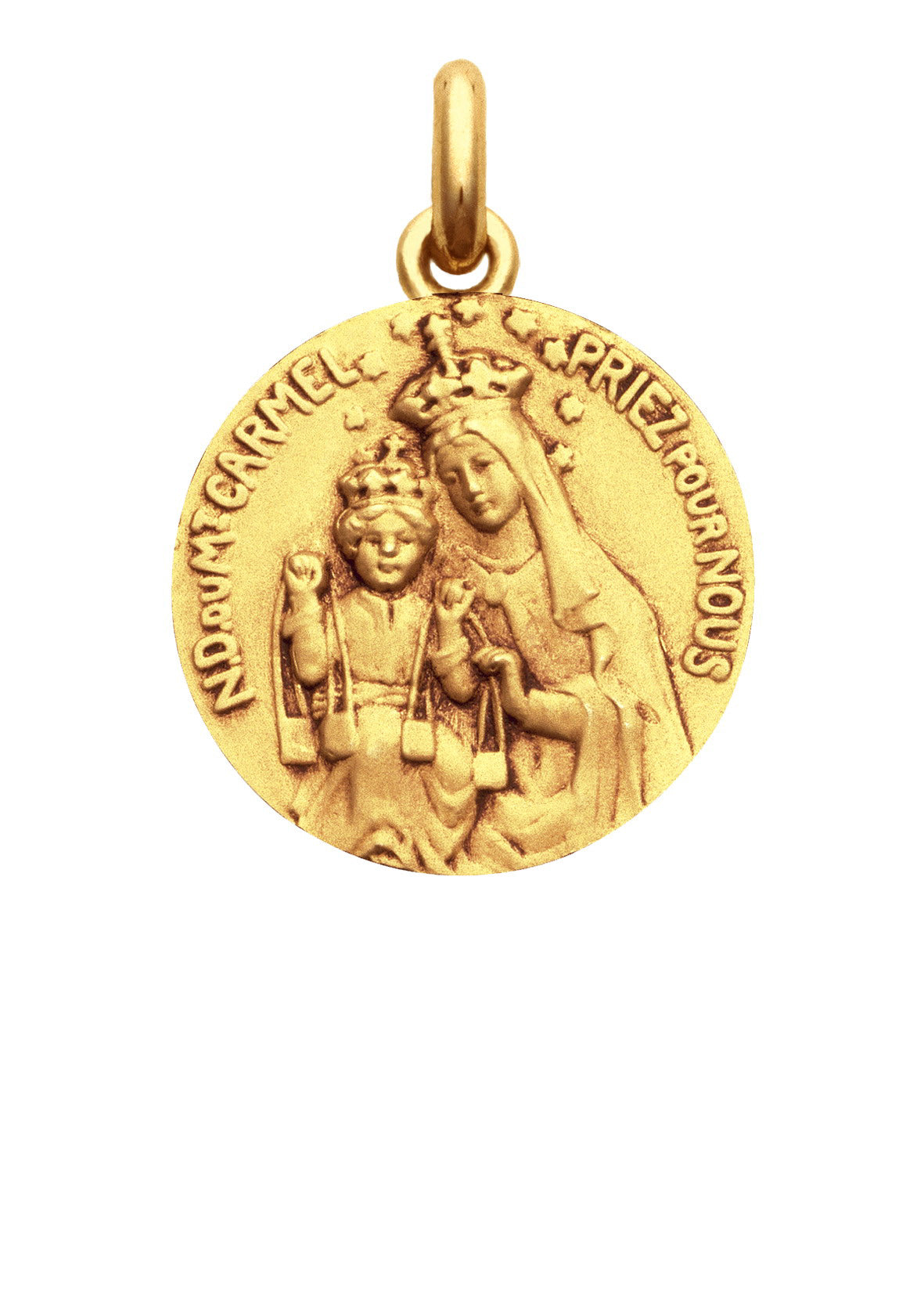 Médaille Vierge Mont Carmel OR JAUNE 18 carats / 15 mm