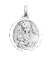 Médaille Vierge des Catacombes OR BLANC 18 carats / 22 mm