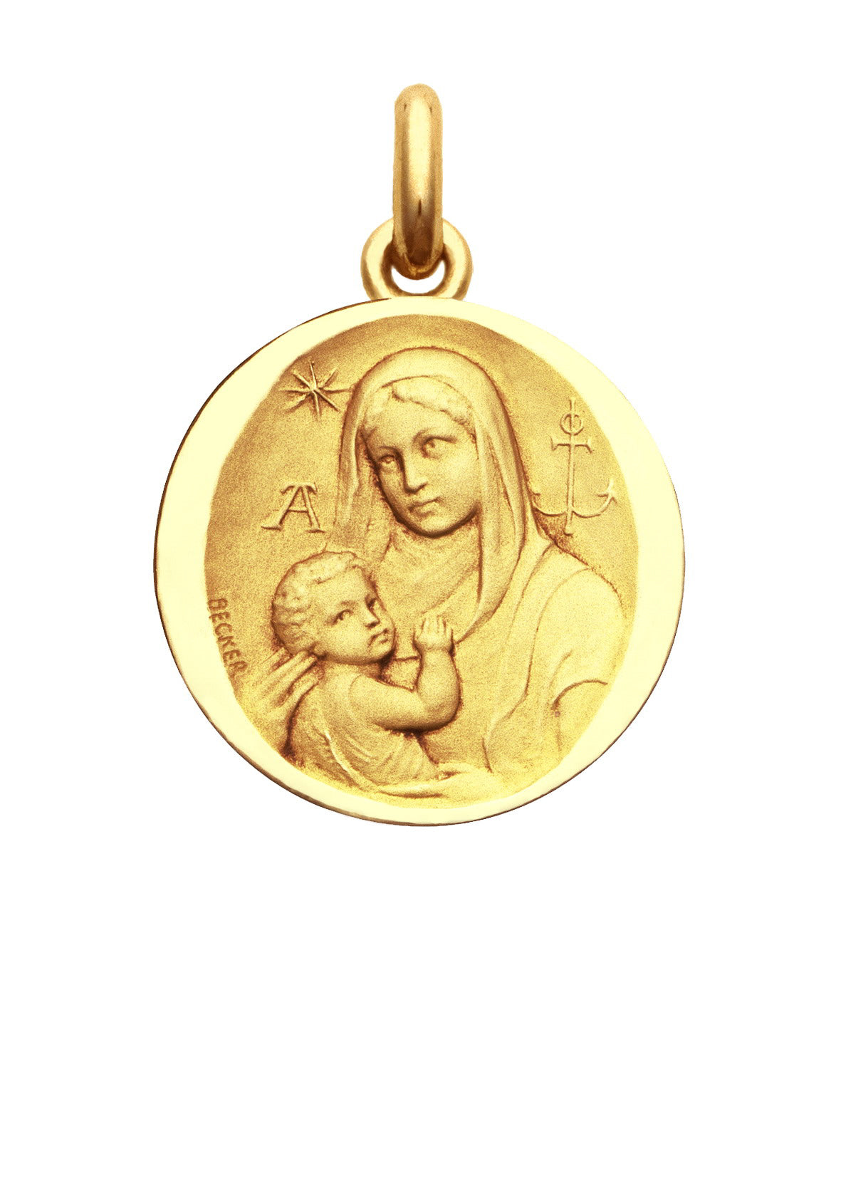 Médaille Vierge des Catacombes OR JAUNE 18 carats / 15 mm