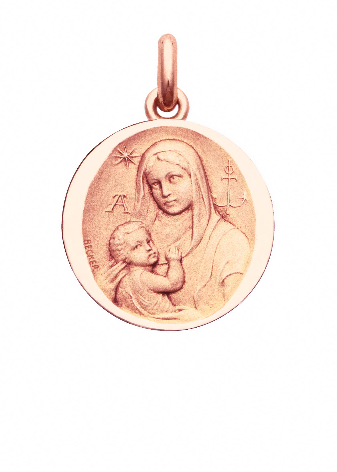 Médaille Vierge des Catacombes OR ROSE 18 carats / 15 mm